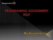 Programming Assignment Help
