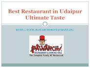 Best Restaurant in Udaipur Ultimate Taste