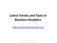 Latest Trends and Tools in Business Analytics | Data Analytics PowerPoint PPT Presentation