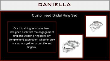 Customised Bridal Ring Set | Daniella Jewellers