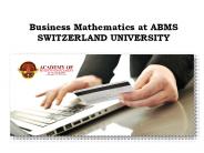 Business Mathematics at ABMS SWITZERLAND UNIVERSITY