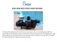 Best pool pump Reviews PowerPoint PPT Presentation