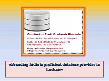 eBranding India is proficient database provider in Lucknow