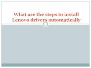 What are the steps to install Lenovo drivers automatically