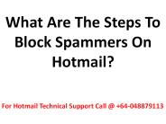 What Are The Steps To Block Spammers On Hotmail?