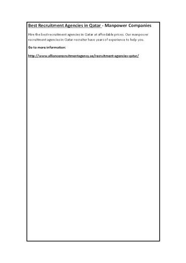 Best Recruitment Agencies in Qatar - Manpower Companies