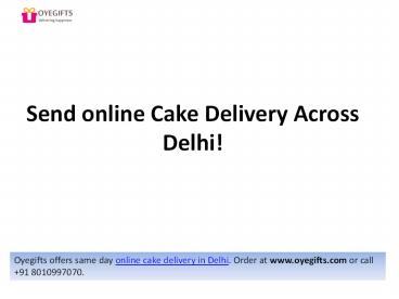 Online Cake Delivery In Delhi