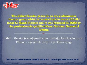 Theatre group near to mandi house