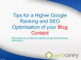 Tips for a Higher Ranking & SEO Optimisation of Blog Content PowerPoint PPT Presentation
