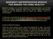 Basement Waterproofing Service for Making the Home Healthy