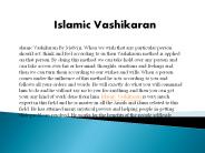 Islamic Vashikaran