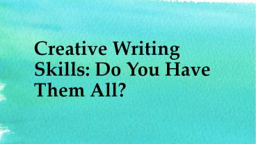 creative writing skills