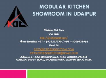Modular Kitchen Showroom in Udaipur