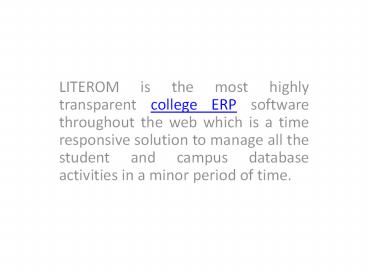 LITEROM as the best college ERP software