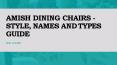 AMISH DINING CHAIRS -STYLE, NAMES AND TYPES GUIDE PowerPoint PPT Presentation