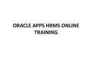 ORACLE APPS HRMS ONLINE TRAINING