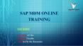 SAP MDM Module Course Content | SAP MDM Training in Bangalore PowerPoint PPT Presentation