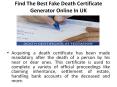 Find the Best Fake Death Certificate Generator Online In UK PowerPoint PPT Presentation
