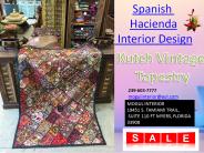 Spanish hacienda interior design wall tapestry