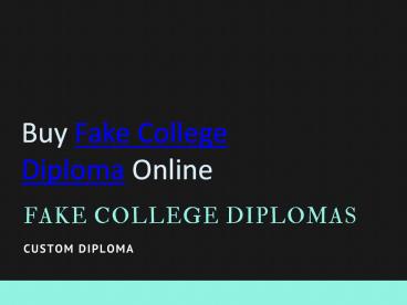 Fake College Diplomas