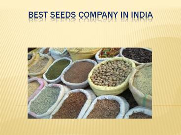 best seeds company in india  10 oct  17