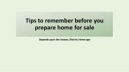 How to prepare your home for sales