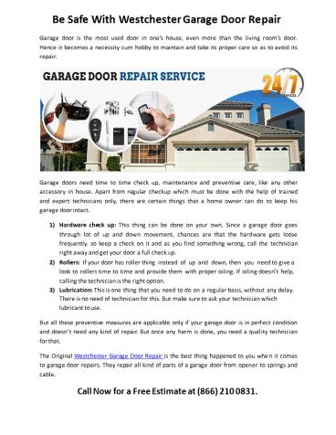 First Class Garage Door Service Westchester