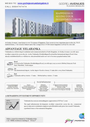 Godrej Avenues Yelahanka Bangalore