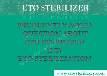 ETO Sterilizers | ETO Gas Sterilizer Manufacturer, E.T.O Sterilization India