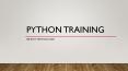 Python Training in Bangalore PowerPoint PPT Presentation