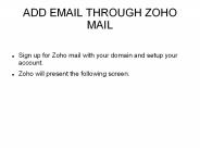 How to add Email through Zoho mail