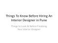 Things to Know Before Hiring an Interior Designer in Pune PowerPoint PPT Presentation