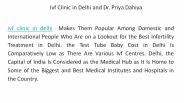 Ivf Clinic in Delhi and Dr. Priya Dahiya
