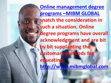 Online management degree program