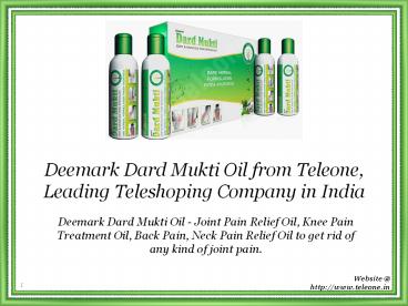 Deemark Dard Mukti Oil - Joint Pain Relief Oil by Teleone