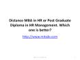 Distance MBA in HR or Post Graduate Diploma in HR Management | MBA Distance Education | Distance PG PowerPoint PPT Presentation