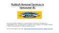 Rubbish Removal Services in Vancouver BC PowerPoint PPT Presentation