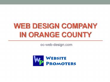Web Design Company in Orange County - oc-web-design.com