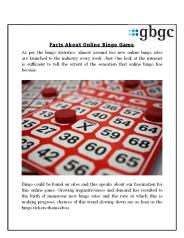 Facts About Online Bingo Game
