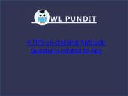 Tips on Solving Aptitude Questions on Age