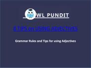 Tips on Using Adjectives