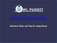 Tips on Using Nouns