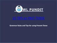 Tips on Past Tense