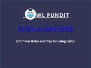 Tips on Answering Questions Related To Verbs