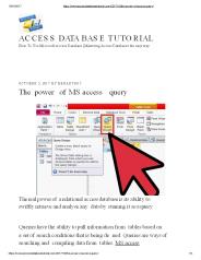 The power of MS access query