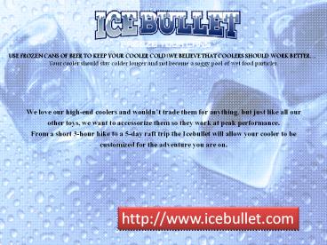 Melted Ice in your Cooler at Ice Bullet