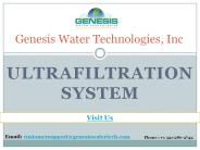 Ultrafiltration System