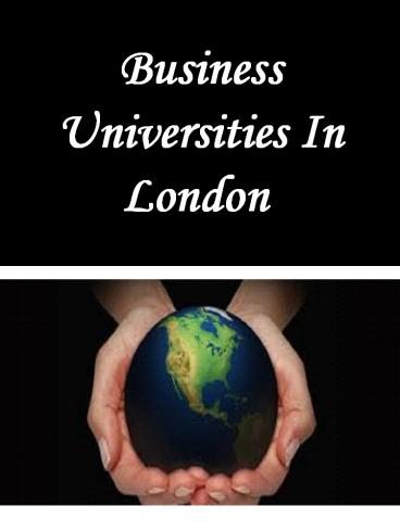 Business Universities In London