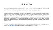 Silk road tour