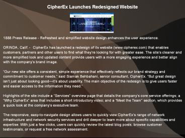 CipherEx Launches Redesigned Website